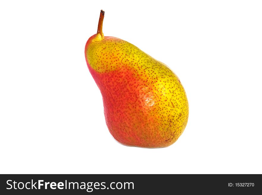 Bright red and green tasty pear