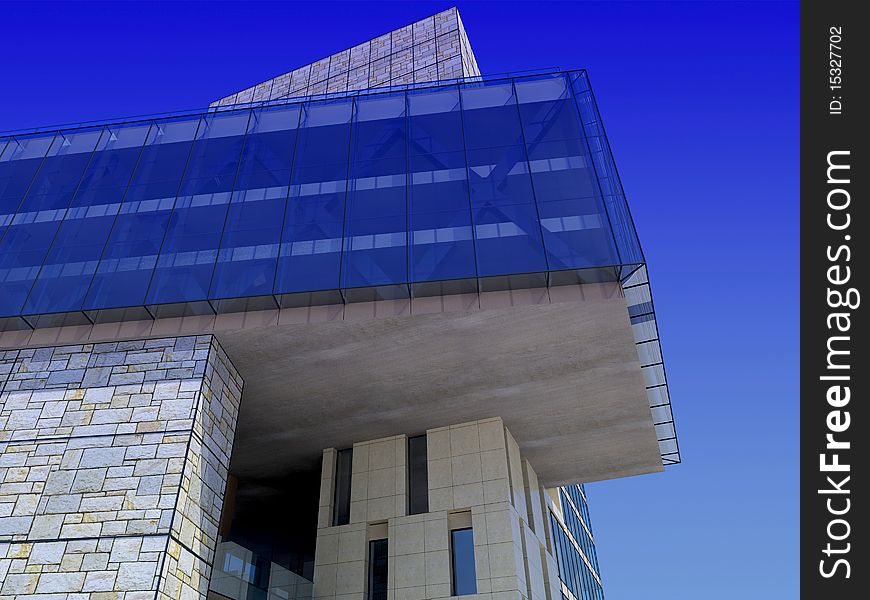 Modern building on a background sky