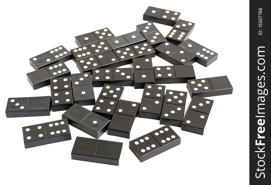 Dominoes on a white background