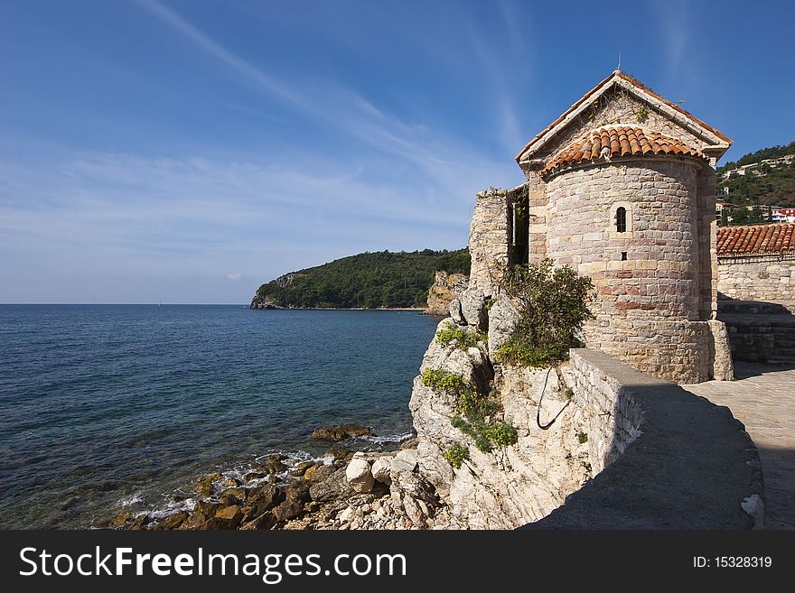 Tower of old fortress in Budva