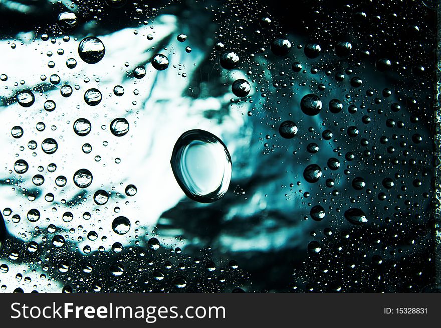 Many little water drops on the glass(black, white). Many little water drops on the glass(black, white)