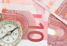 Euros And Compass Stock Images Euros And Compass Stock Images