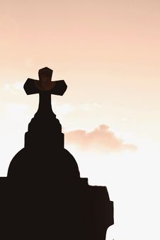 Silhouette Of A Cross Stock Images