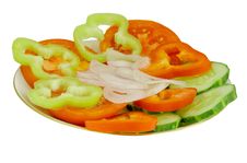 Tomato, Pepper, Cucumber And Onion Royalty Free Stock Photo