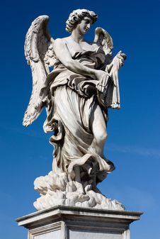 Marble Statue From The Sant Angelo Bridge In Rome Stock Photo Marble Statue From The Sant Angelo Bridge In Rome Stock Photo