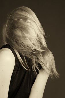 Beautiful Blonde Girl Portrait In A Studio Royalty Free Stock Image Beautiful Blonde Girl Portrait In A Studio Royalty Free Stock Image