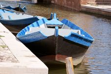 Wooden Boats In A Canal Stock Image