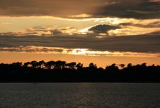 Sunset Over Lake Royalty Free Stock Photos
