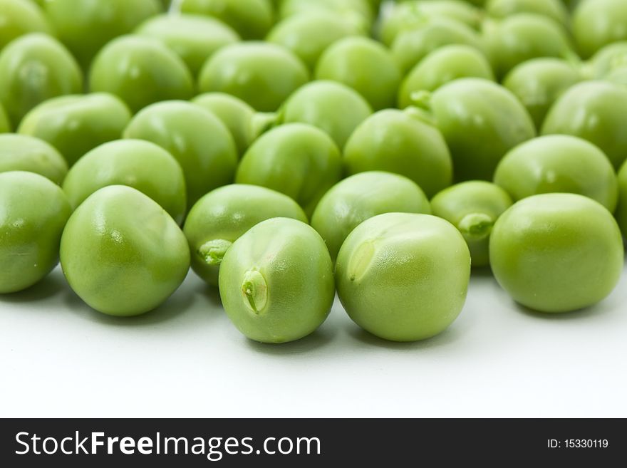 Green pea isolated on white background