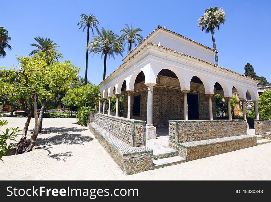 Pabellon de Carlos V of the Alcazar in Seville, Spain. Pabellon de Carlos V of the Alcazar in Seville, Spain.