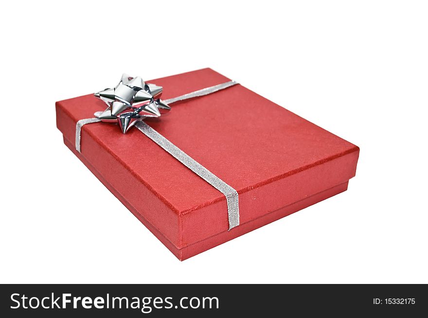 Old gift box isolated on a white background. Old gift box isolated on a white background.