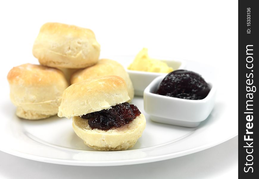 Freshly baked scones fresh out of the oven