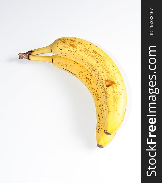 Two Isolated Bananas on a White Background