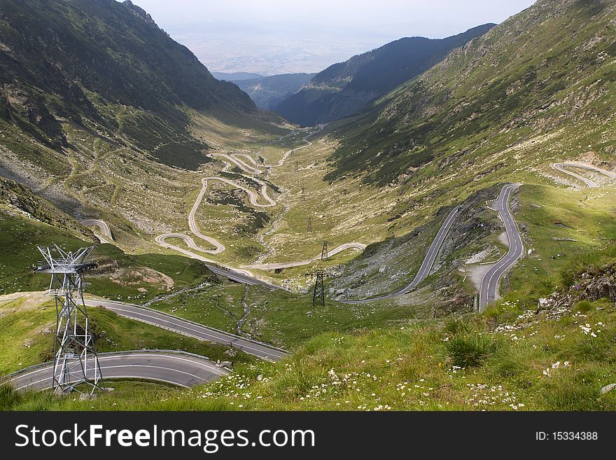 Mountain Road, photo taken in Romania Fagaras mountains