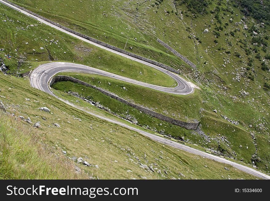 Mountain Road, photo taken in Romania Fagaras mountains