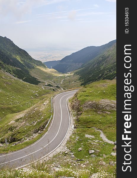 Mountain Road, photo taken in Romania Fagaras mountains