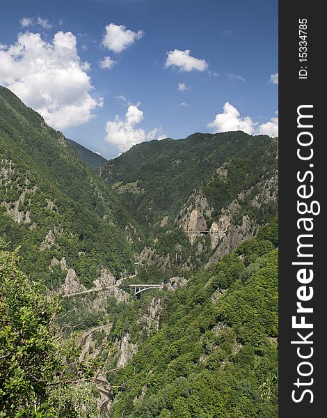 Mountain Road, photo taken in Romania Fagaras mountains