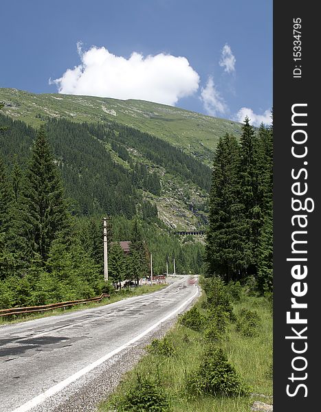 Mountain Road, photo taken in Romania Fagaras mountains