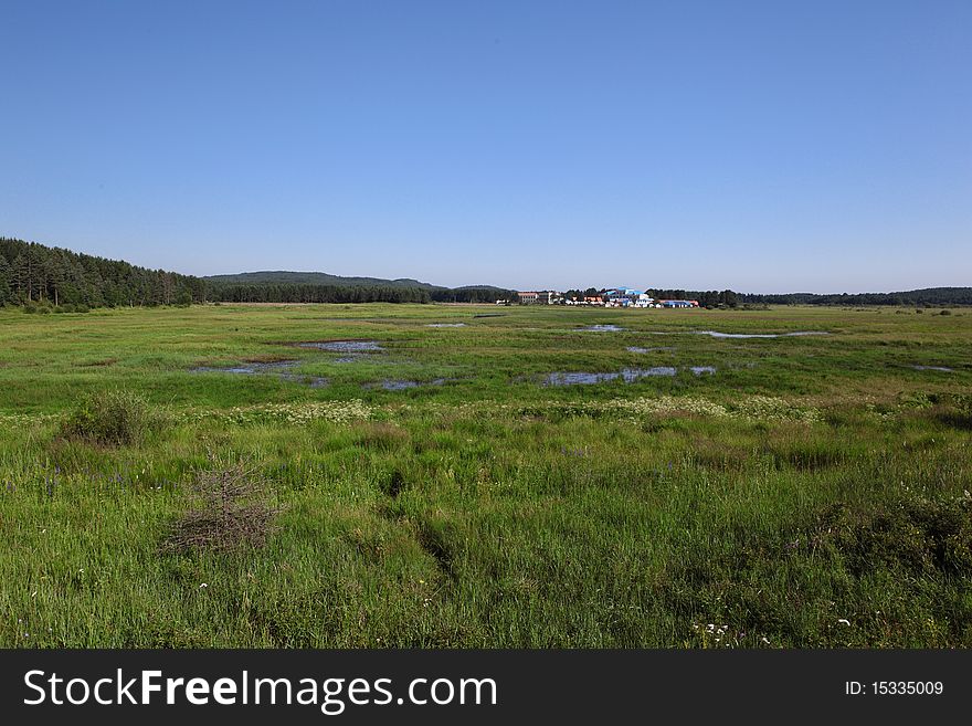 Beautiful landscape in grassland of Mongolia.