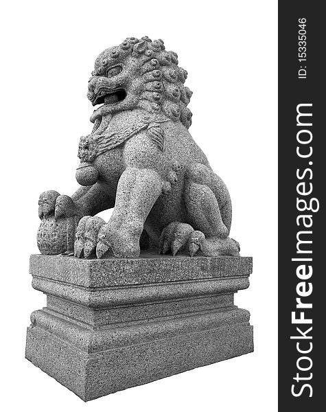 Stone Lion sculpture, symbol of protection & power in Oriental Asia especially China