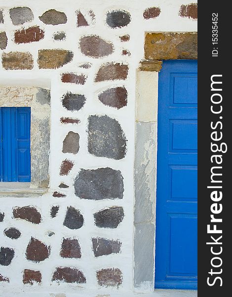 A detail of an house in santorini