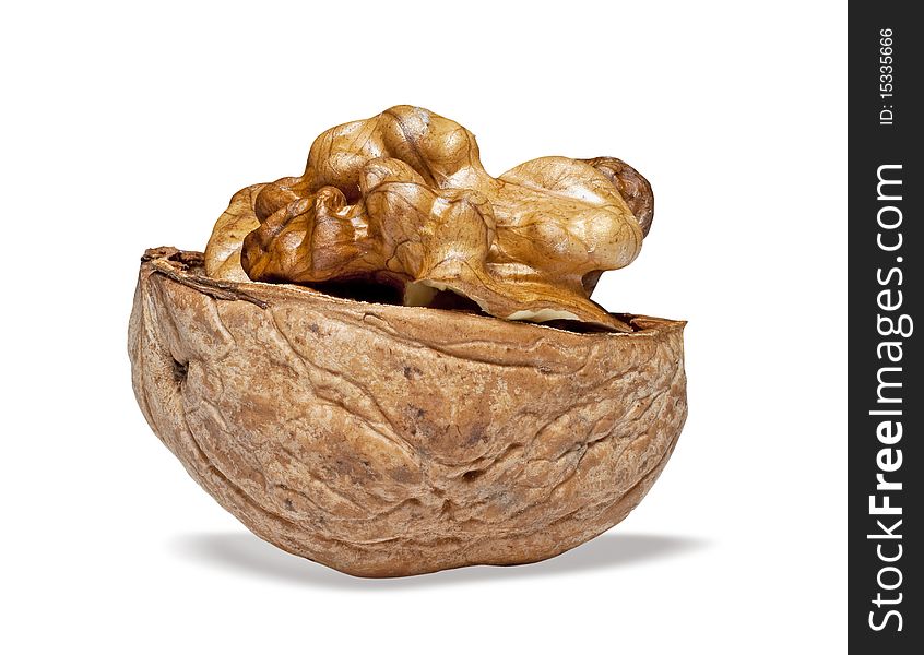 Walnuts close up isolated on white background with clipping path. Walnuts close up isolated on white background with clipping path.