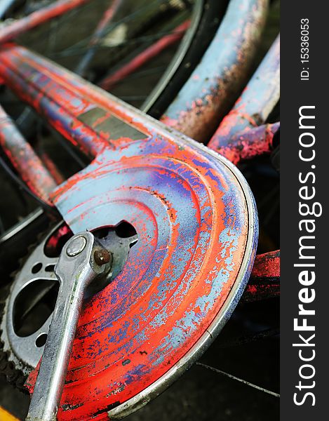 Colorful old  amsterdam bike closeup. Colorful old  amsterdam bike closeup