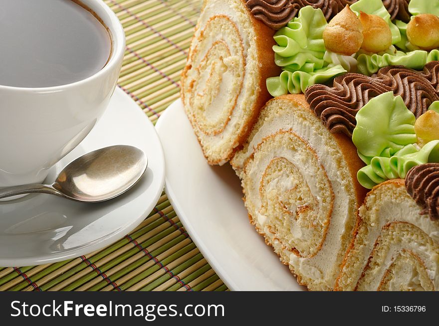 Sweet Rolls And Cup Of Coffee