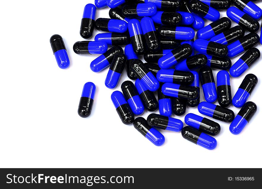 Capsule diverse colors on a white background. Capsule diverse colors on a white background