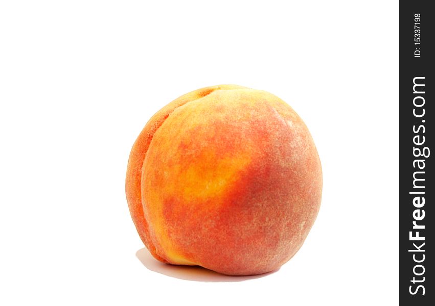 Peach On A White Background