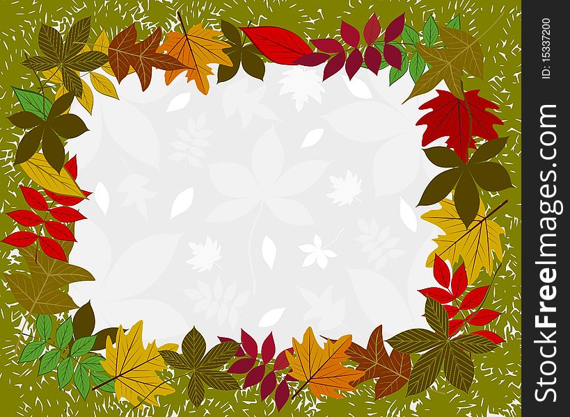 Decorative frame with colored autumn leaves. Decorative frame with colored autumn leaves