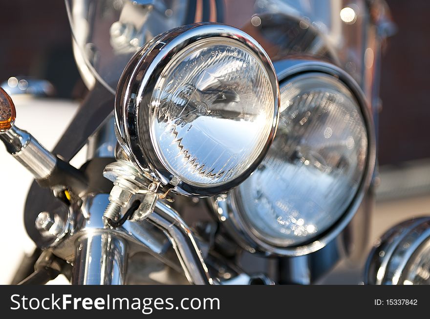 Chrome chopper motorcycle headlight lamps. Chrome chopper motorcycle headlight lamps