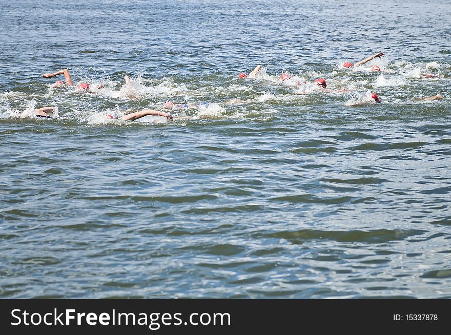 Swimming in competition race