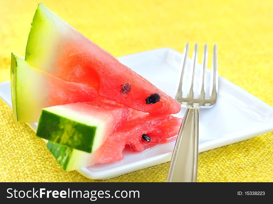 Fresh sliced watermelon
