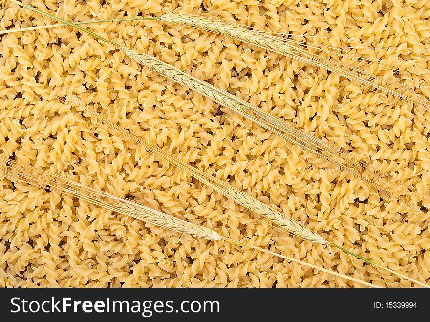 Pasta texture with wheat ears