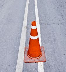 Traffic Cone On Road 4 Royalty Free Stock Image Traffic Cone On Road 4 Royalty Free Stock Image
