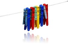 Color Clothes Pins Stock Photography