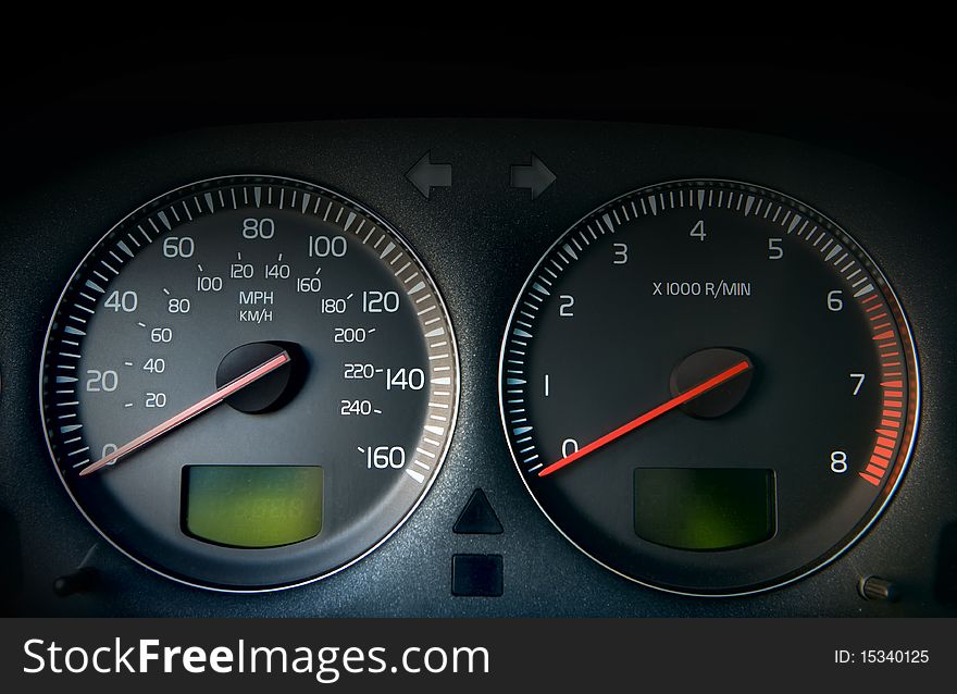 Car control panel. (speedometer tachometer)