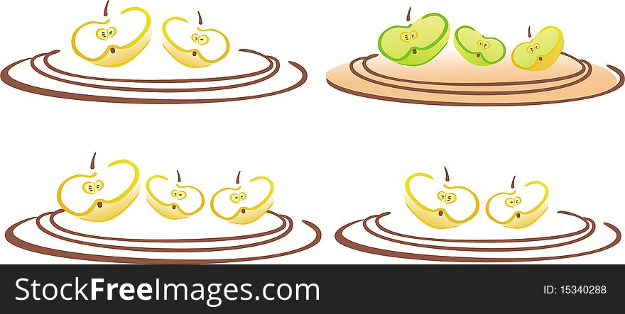 Stilyzed vector apple clove on the tray