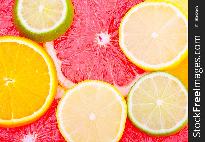 Background of mixed citrus fruit