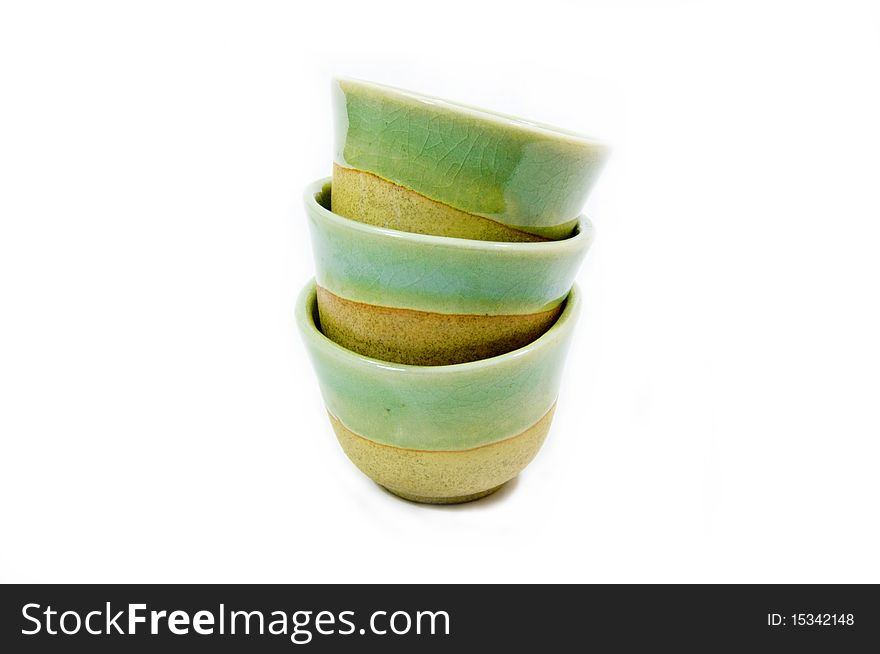 Chinese tea cup on white background