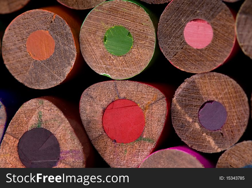 Close-up image of multicolor pencils background