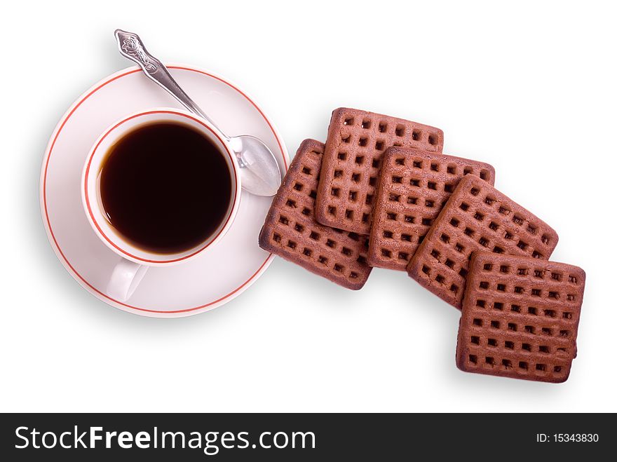 Isolated Coffee Cup And Cookies