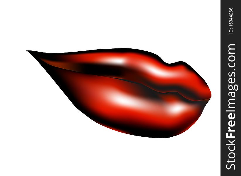 Illustration of the black female lips. It can be used as illustration of the harm of smoking