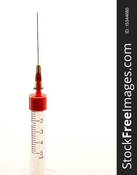 Photo of Medical Syringe on white  background