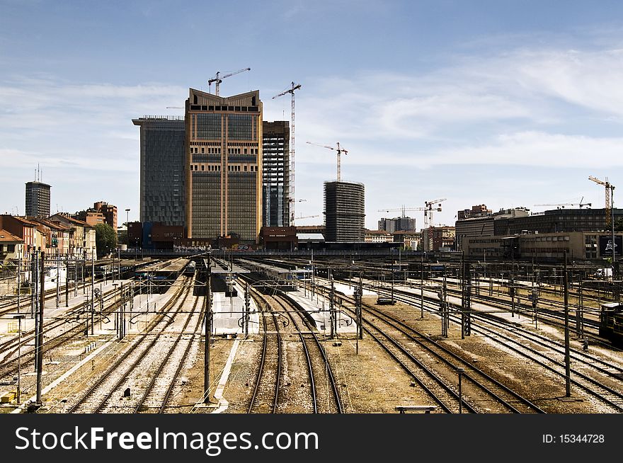 Rear view of Milan Garibaldi railway station