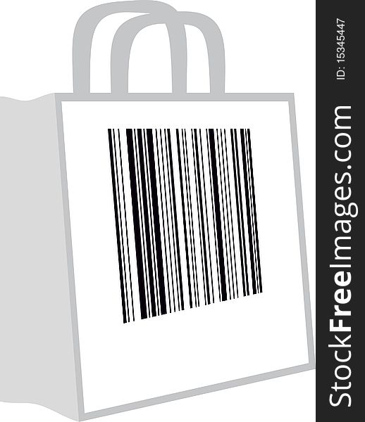 Illustration of a bag with a barcode