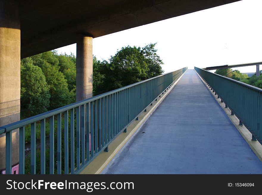 Concrete Bridge Constructions crossing each other, Urban Space Highway, Foot Walk. Concrete Bridge Constructions crossing each other, Urban Space Highway, Foot Walk