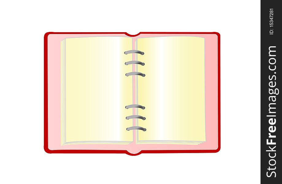 Open Notebook Of Red Colour