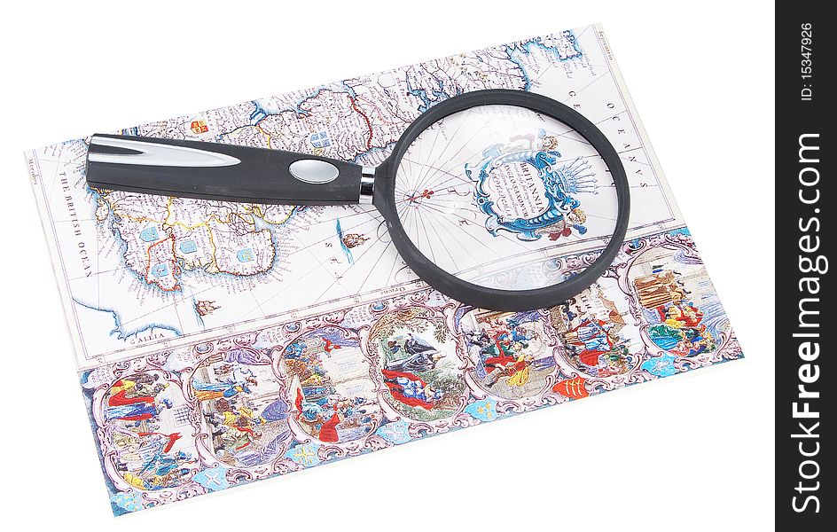 Old-time Card And Magnifying Glass